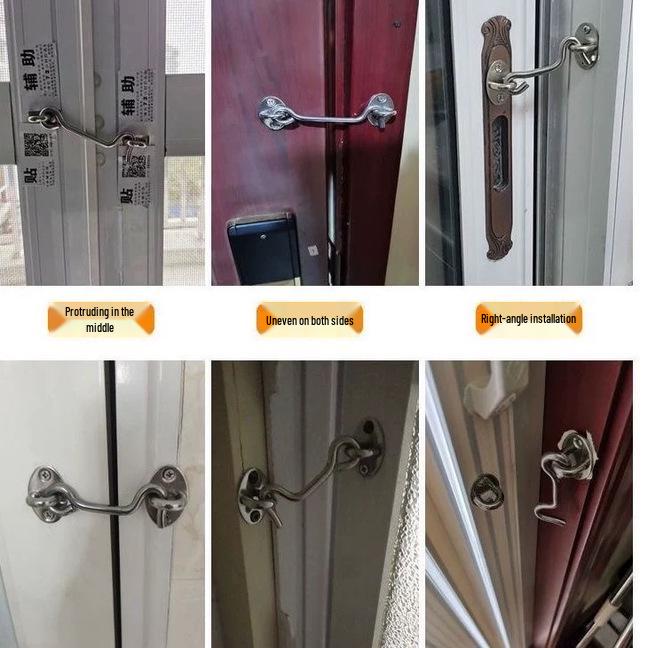 Black Stainless Steel Wind Stay Hook for Windows and Doors