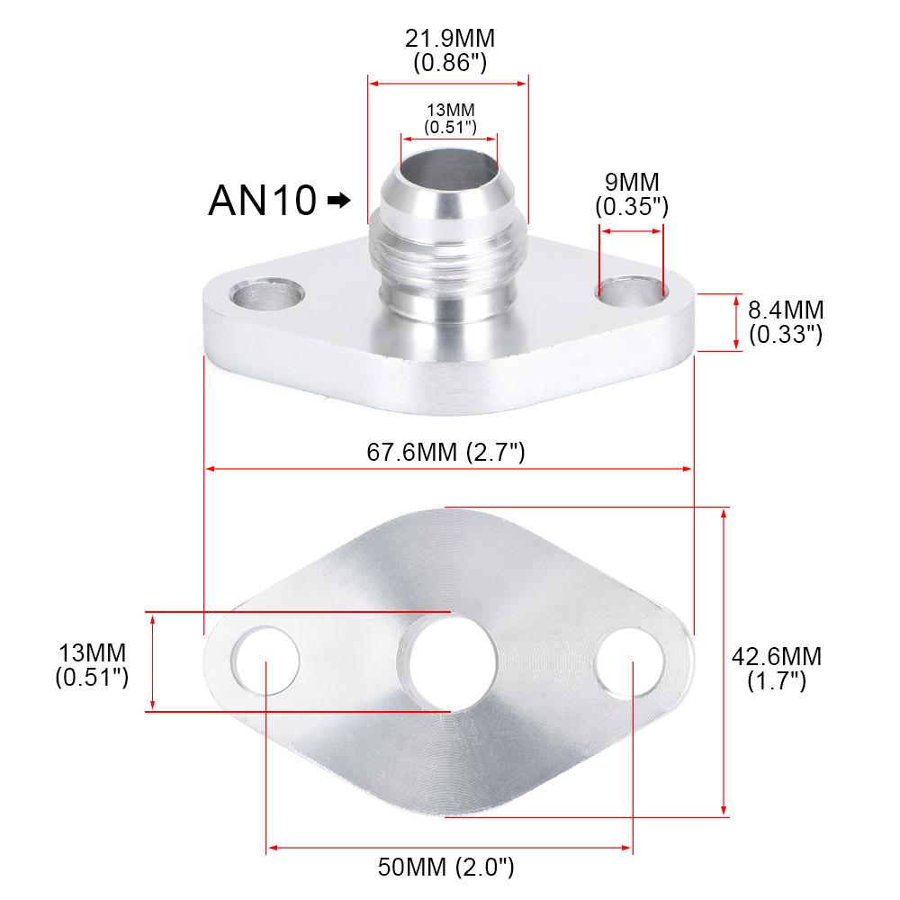 Adaptér příruby pro zpětný tok/odtok oleje turba AN10 pro TOYOTA LEXUS 1JZ 2JZ GTE