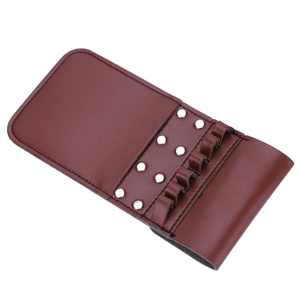 Portable Quiver PU Leather 6pcs Waist Holder Bag Bow Archery Equiptment(Black)