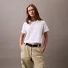 Calvin Klein Loose Fit Round Neck Short Sleeve T-Shirt Women Tops White 47AB814