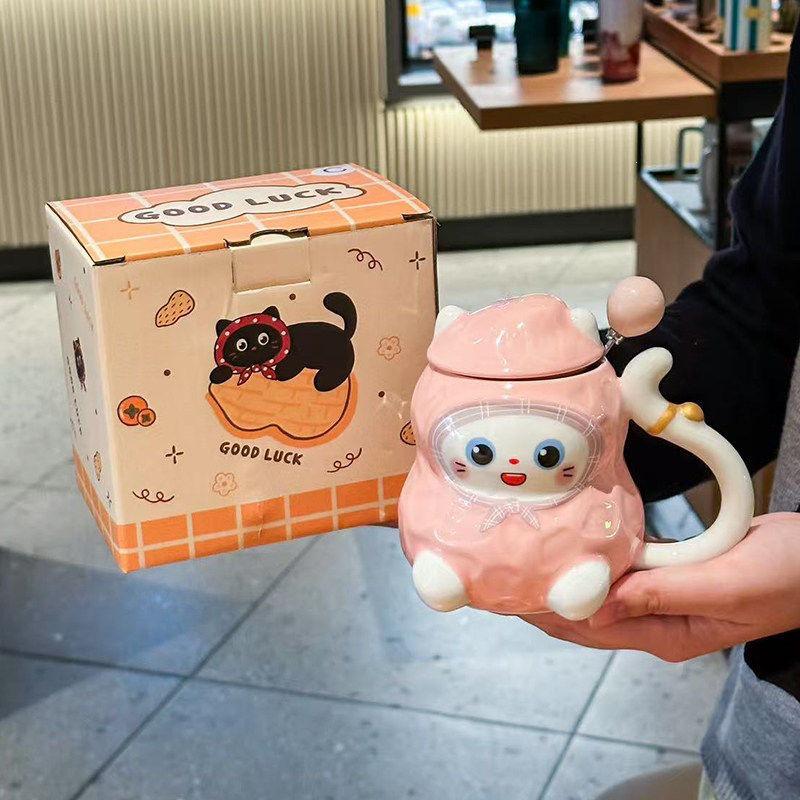 Charming Ceramic Cat Mug – Cute & High Appearance Value, Perfect Birthday Gift for Girls, Comes in a Gift Box