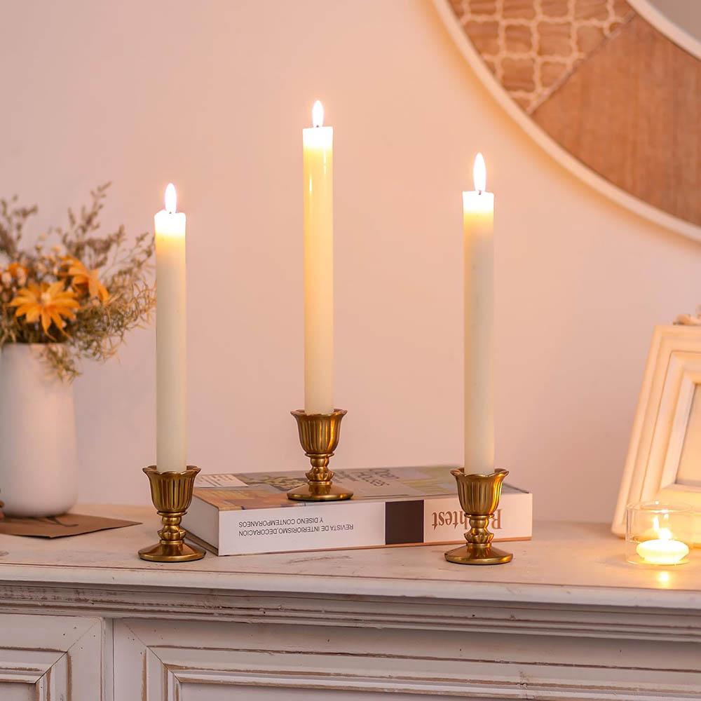 Vintage Candlestick Candle Holders Brass,Taper Gold Candle Stick Victorian Style for Wedding Reception Christmas Decoration