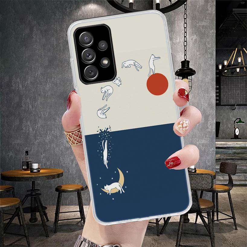 Art Cat Mount Fuji Japan Soft Phone Case For Samsung Galaxy S22 S23 S24 S25 Edge S26 Ultra S20 FE S21 Plus + Fundas Coque Galaxy