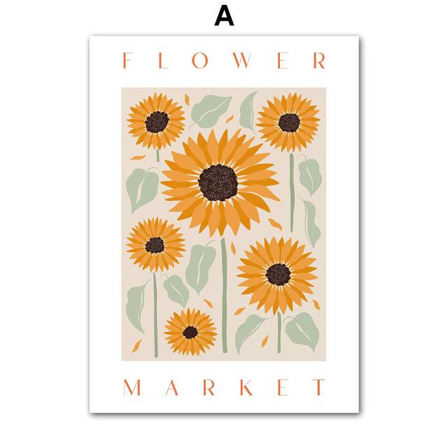 

Цветочный рынок, формы подсолнуха, цитата, настенные художественные постеры, принты, скандинавская картина на холсте, абстрактные картины для гостиной, домашний декор 21cm×30cm NoFrame