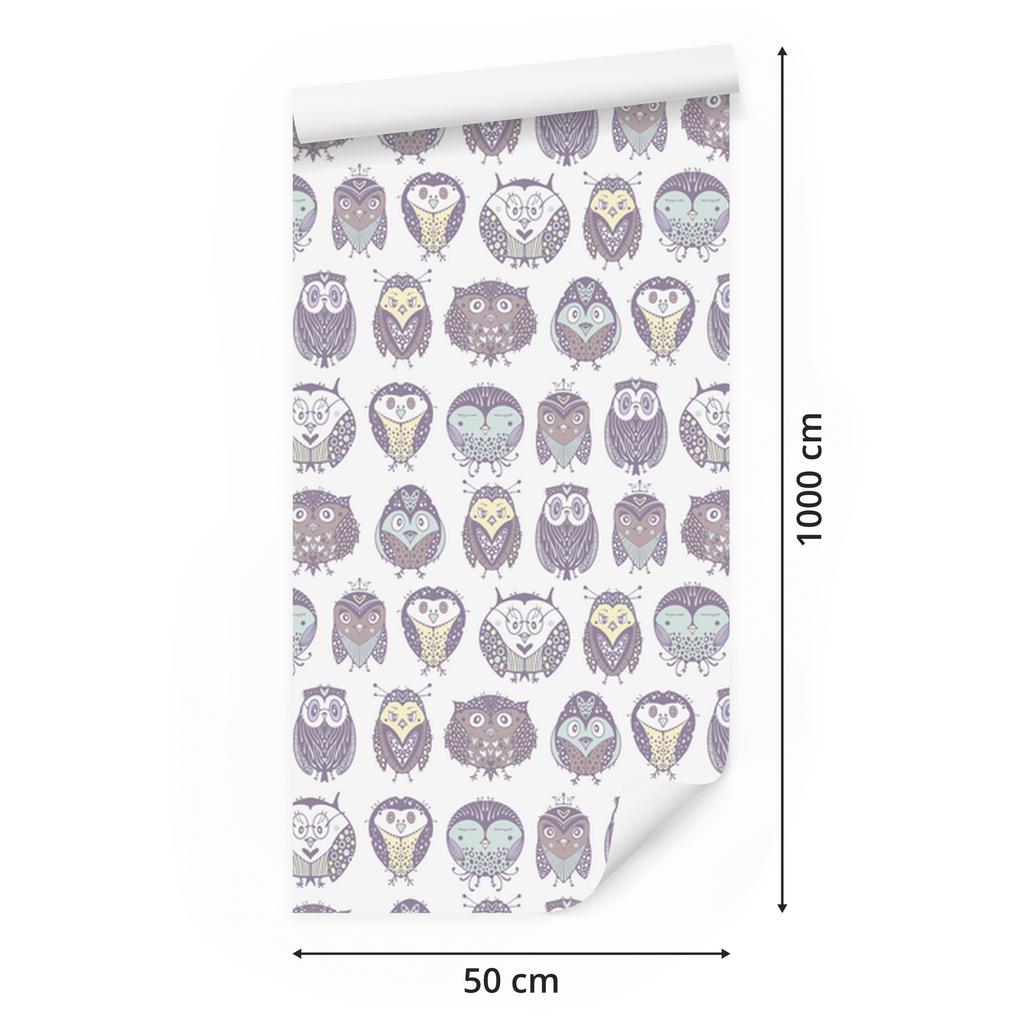 Pastel Little Owls Wallpaper for Living Room and Bedroom 50x1000