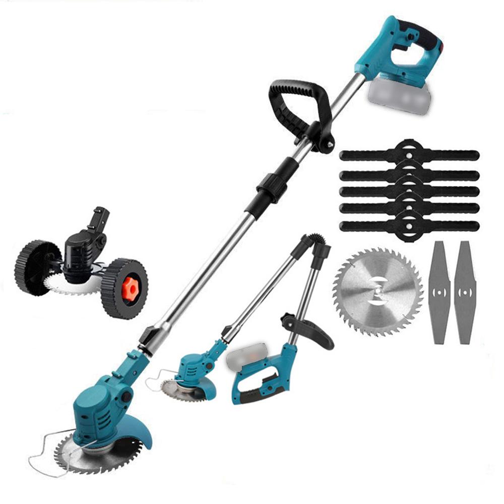 Electric Lawn Mower Length Adjustable Handheld Cutter Cordless Garden Grass Cutting Trimmer For Makita 21V Battery