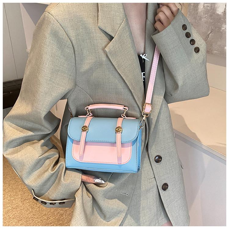 Stylish Color Block Handheld Shoulder Bag For Women In Fresh Summer Design 2024