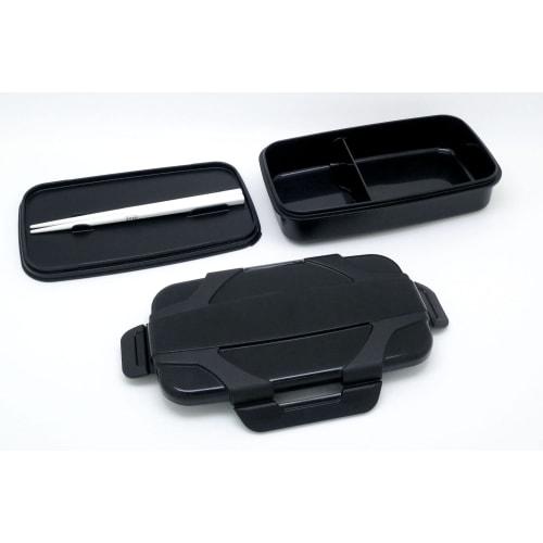 OSK Men's Lockfort Bento Box, 850ml, with Cooler Bag, 4-Point Lock for Secure Airtight Sealing, Dividers, No Gaskets for Easy Cleaning, Silver Ion, Ma