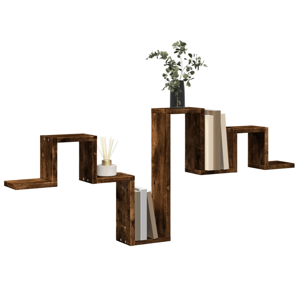 Wall Shelf Smoked Oak 104.5 X 10 X 43 Cm Engineered Wood