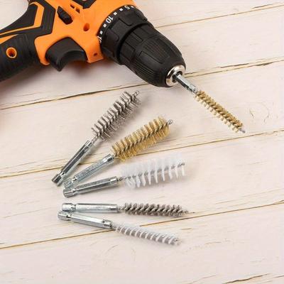 6pcs Stainless Steel Wire Tube Brush, Multi-specification Steel Wire Brush, Deburring, Rust Removal, Hole Cleaning Brush, Polishing Inner Hole