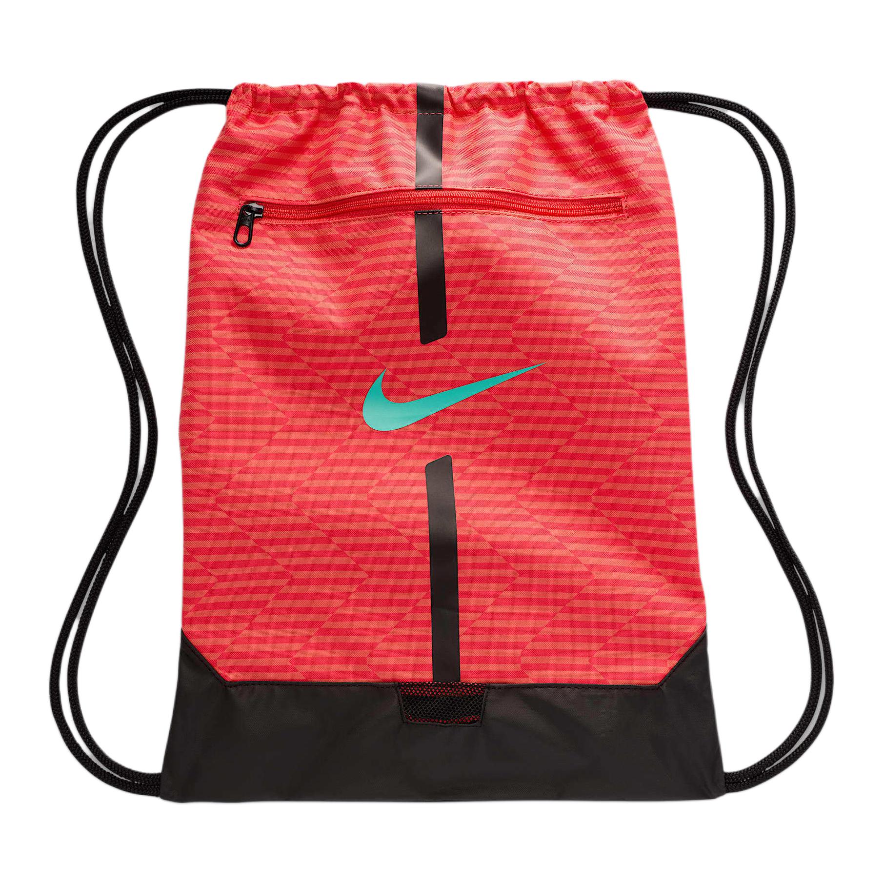 

Nike Academy 18L Casual Brand Logo Drawstring Closure Polyester Backpack Unisex Backpack Red Black Aurora-Green DA5435-850 Red & Black & Aurora Green