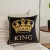 Black and White Two-color Crown Hot Stamping Pillowcase Letter Print Home Sofa Bedside Cushion Bay Window Pillow