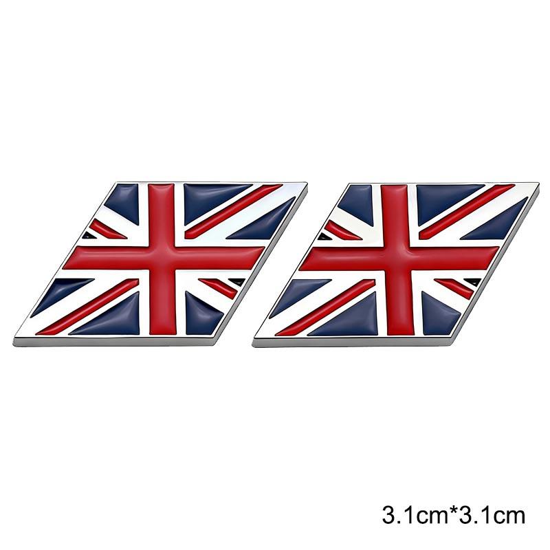 A Pair Of Metal National Flag Color Car Decoration Stickers For MINI VW, Peugeot, Fiat Car Fender Modification Accessories Zf7