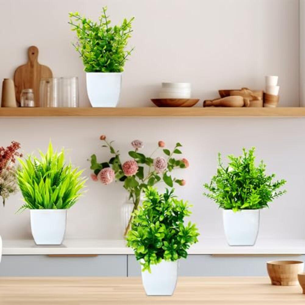 Artificial Plants Set of 4 Small Lavender Decor for Indoor and Outdoor Use