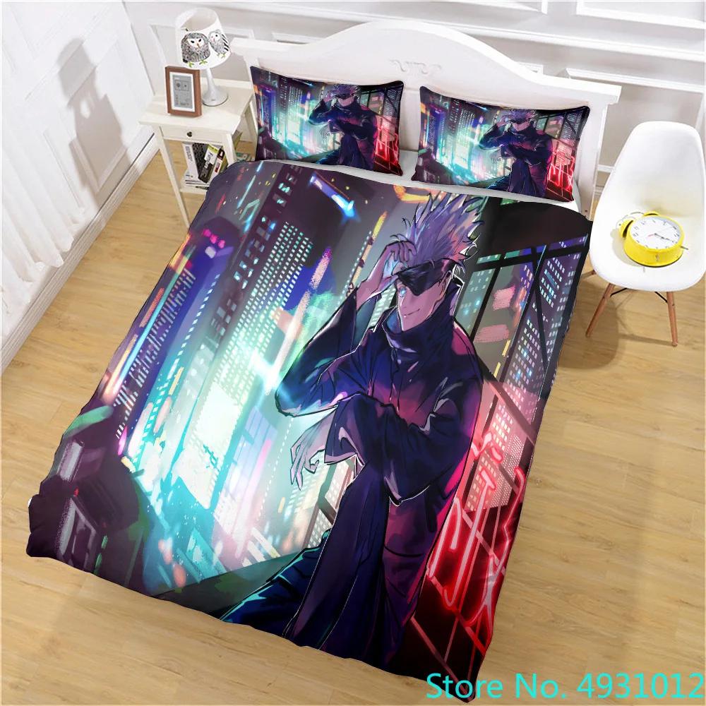 N-Naruto Påslakan Set Anime Kuddfodral Täckeöverdrag Sängkläder Påse Set Queen King Size 3D Digitaltryck Barn Hemtillbehör