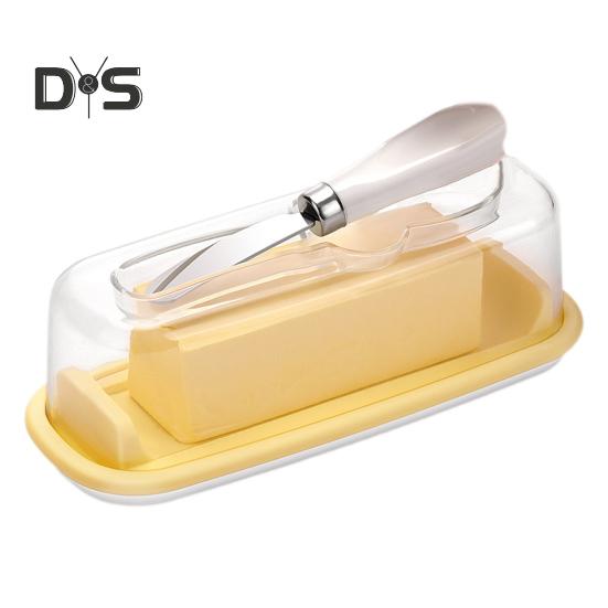 

Большая герметичная масленка с крышкой и резаком-распределителем для восточно-западноевропейского масла, герметичный поддон для хранения масла для холодильника на прилавке жёлтый