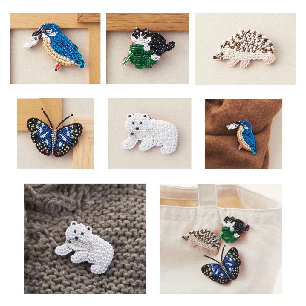 TOHO Bead Animal and Plant Motif Brooch Kit 1 Kingfisher Eating Kit - (YMK)