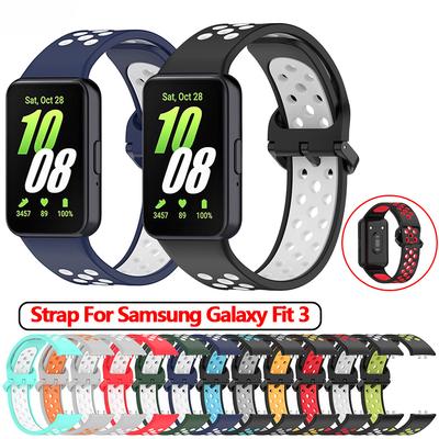 Silikonarmband für Samsung Galaxy Fit 3 Smart Watch Zweifarbiges Ersatzarmband Armband für Samsung Galaxy Fit3 Zubehör