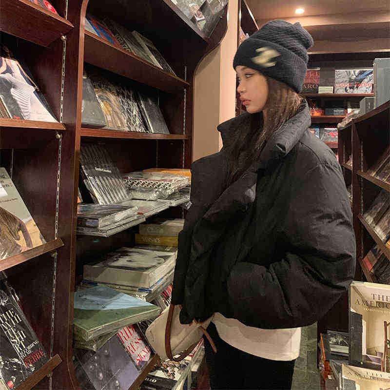 

Xinxing Женский пуховик оверсайз в винтажном стиле с 90% пуха белой утки - Короткий, теплый и универсальный для зимы L [56-63 kg] чёрный