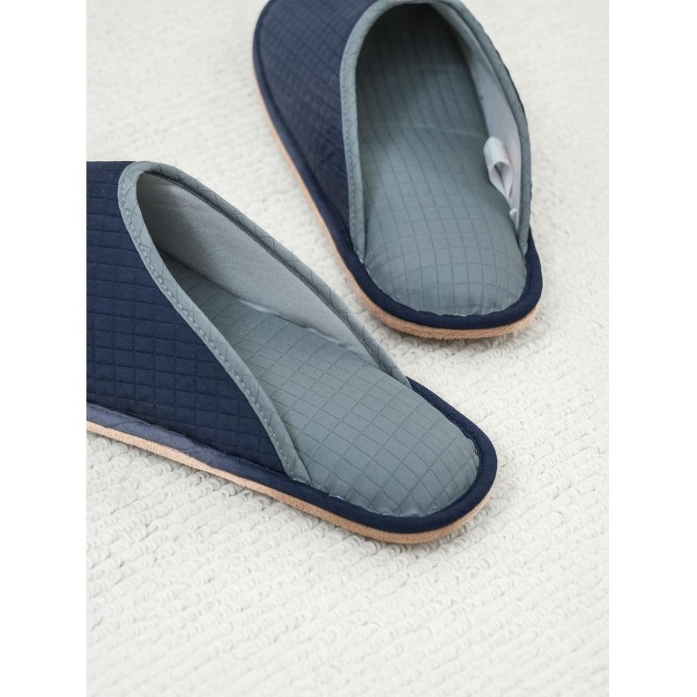 Daiso Waffelstoff Colorblock Hausschuhe 250 270 Mm Marineblau