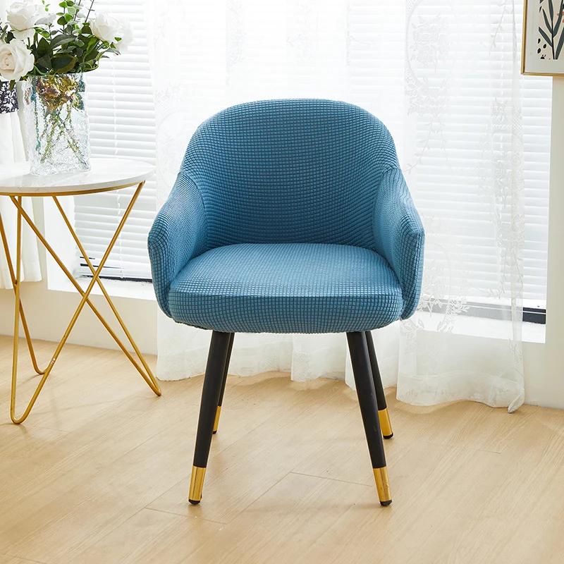 1PC Polar Fleece High Arm Chair Cover Anti-slip Office Chair Slipcover Elastic Dining Chair Seat Protector Living Room Kitchen