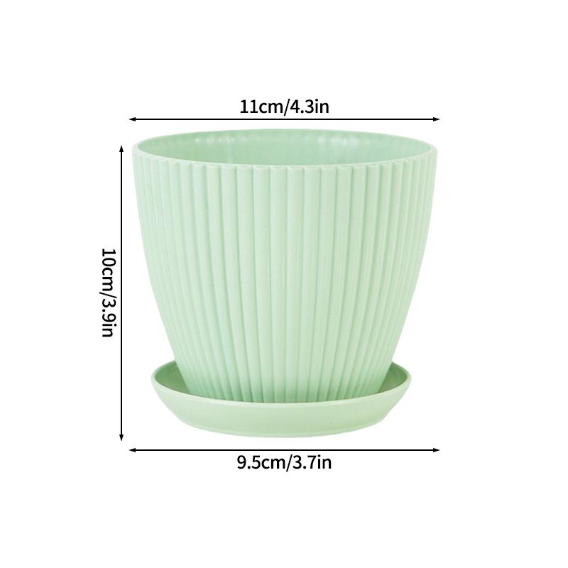 Plastic Flowerpot Indoor Outdoor Planter Flower Pots for Plants with Tray Home Decoration Potted Plant Holder Gardening Supplies
