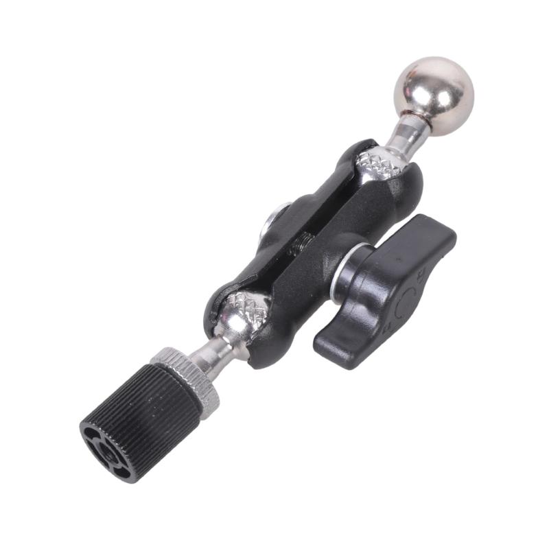 1/4inch Thread to 17mm Ball Head Joint Base Double Socket Arm Extension Arm Motorcycle Bike Phone Mount Camera Lighting