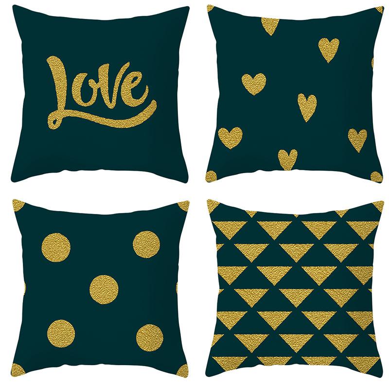 Nordic Style Modern Gold Pillowcase Home Pillow Light Luxury Sofa Pillow Cushion Cover