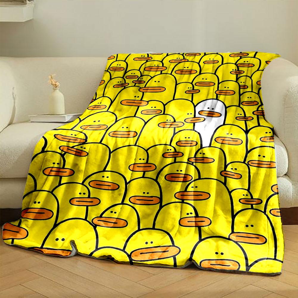 White Duck Yellow Ducks Print Blanket bedroom Blanket for Livingroom Couch lunch break Soft throw for Friend's festival Gift