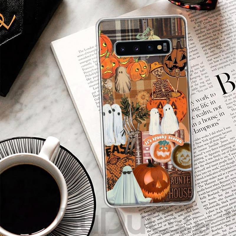 October Fall Halloween Spooky Pumpkin Cover For Samsung Galaxy S23 S22 S24 S25 Ultra Phone Case S21 Plus S20 FE S10 + S25Ultra P