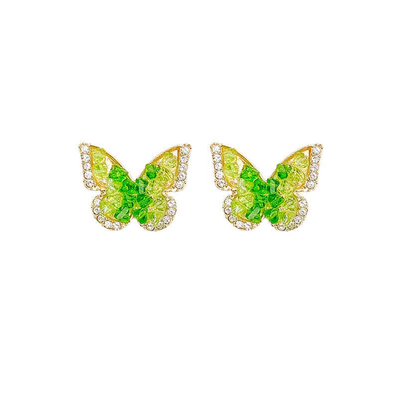 High-End S925 Silver Butterfly Earrings with Diamonds for Women