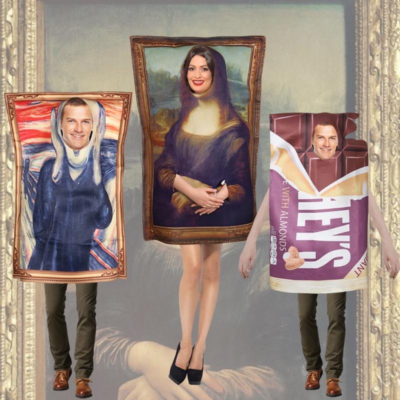 The Cosplay Scream Costume Mona Lisa Funny Halloween Carnival Party Roleplay