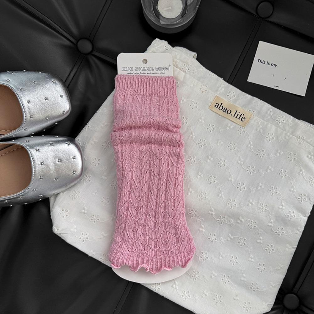 

Fashion Hollow-out Kids Lolita Long Socks Breathable Mesh Knee High Socks Soft Sweet Mid-Calf Sock Casual Wear 35-39 розовый