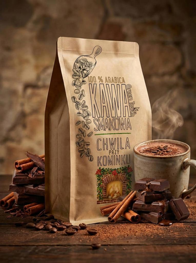 Ground Flavored Christmas Coffee A Moment by the Fireplace 1 Kg Green Touch