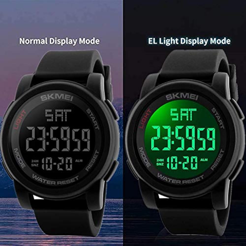 Time Ever Digital Watch Waterproof Men's Sports Wrist Watch Multi-function Stopwatch Alarm Outdoo...