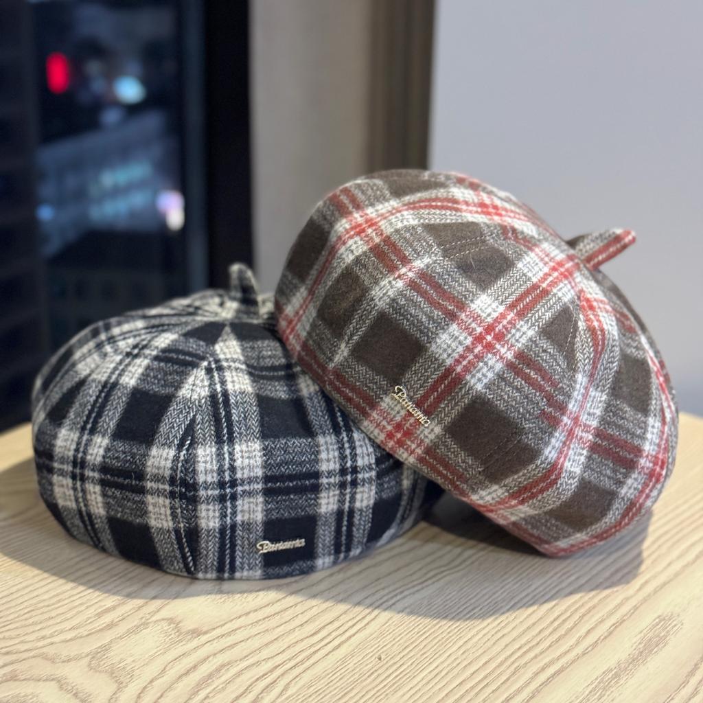 Britischer Stil Baskenmütze Damen Neuer Stil Schiebermütze Damen Herbst und Winter Warm und Stilvoll Achteckige Mütze