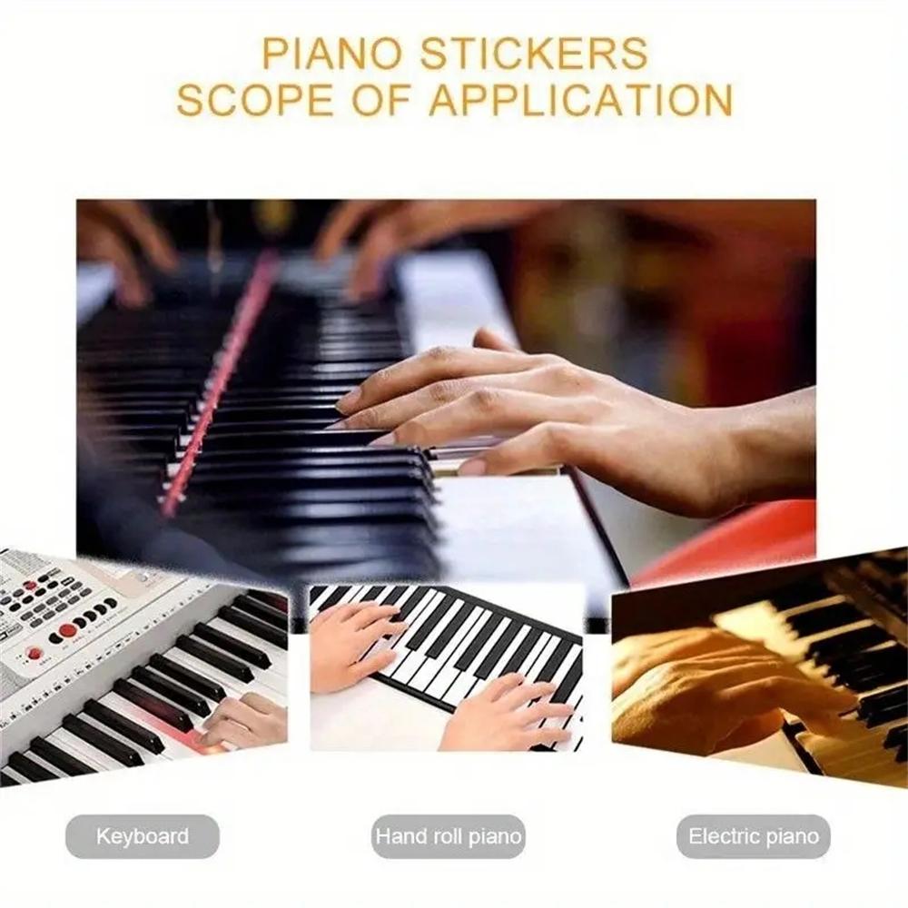 Piano Keyboard Removable Stickers for 88/76/61/54/49/37 Key for Beginners, Musical Note Stickers