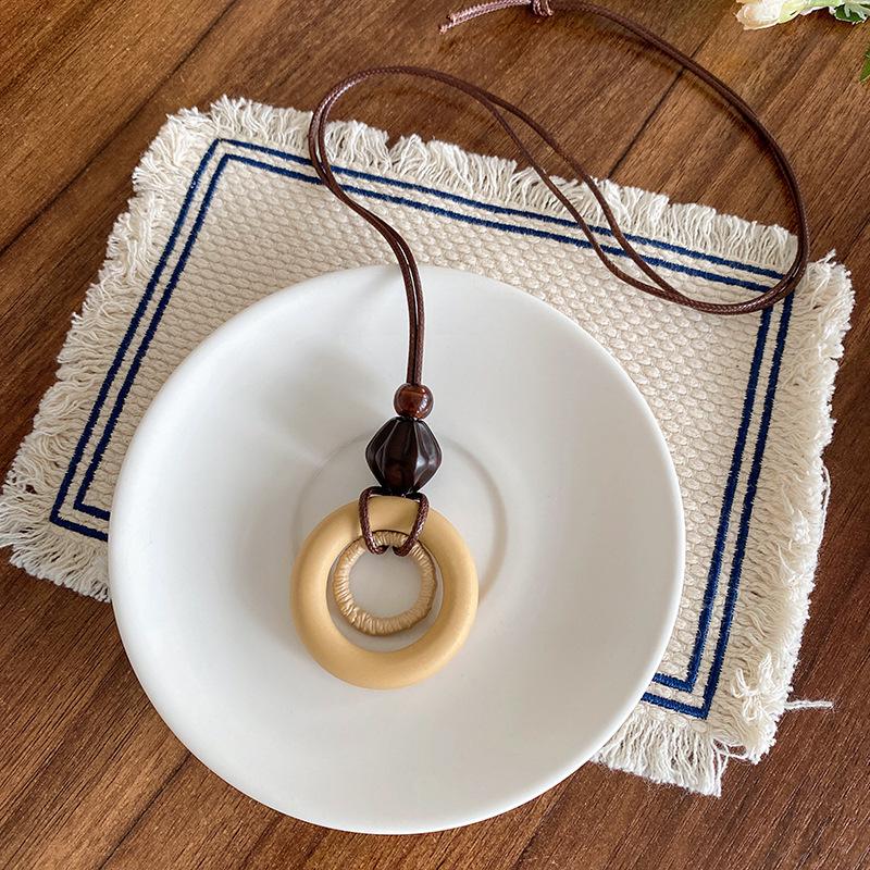 Bohemian Ceramic Necklace: Vintage Ethnic Long Sweater Chain & Zen Choker