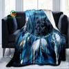Dreamcatcher Wolf Flannel Throw Blanket Warm Blanket for Home, Picnic, Travel, Plane, Office and For Adult, Kid, Elderly 5 Sizes