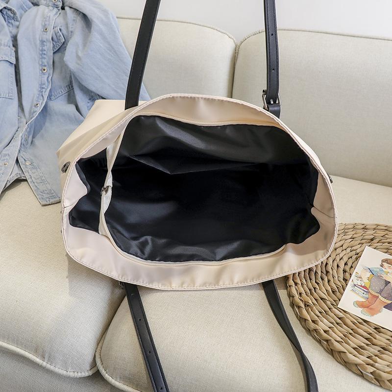 Oxford Women's Tote Bag Solid Color College Style Shoulder Bag Shopping Bag