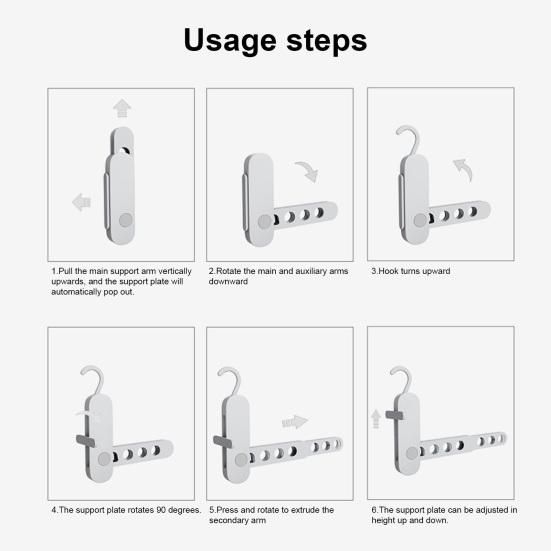 Coat Hanger Portable Folding Clothes Rack Durable Space-Saving Organizer with 7