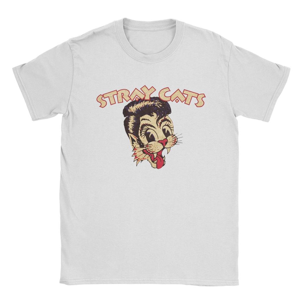 Novelty Music Band Stray Cats T-Shirt for Men Crewneck Cotton T Shirts Short Sleeve Tees Gift Idea Tops