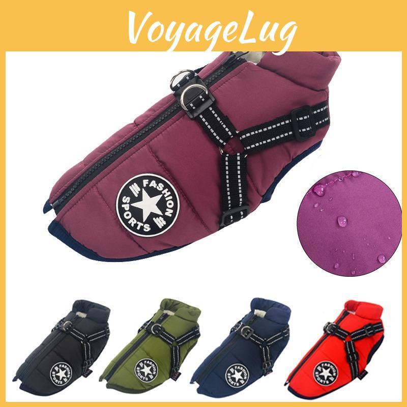 Hund Mit Haustierjacke Geschirr Winter Warm Hundekleidung Für Labrador Wasserdichte Kleine Hundejacke Chihuahua Französische Bulldogge Outfits