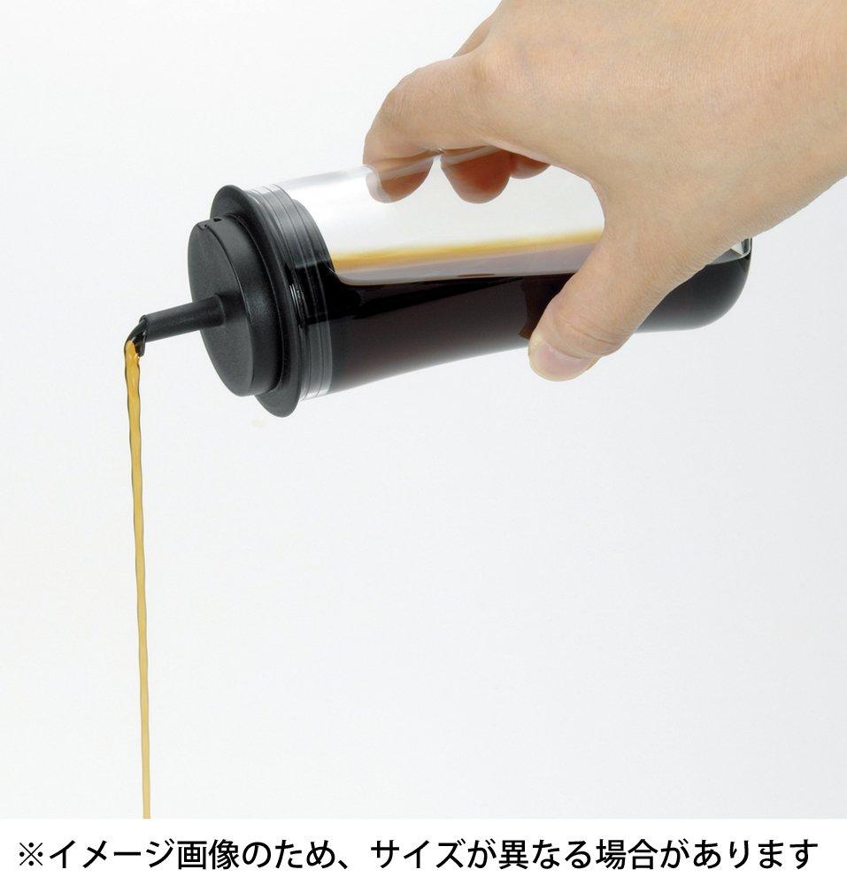 iwaki AGC Techno Glass Glass Soy Sauce Jug for Soy Sauce 120ml Seasoning Container with Lid Heat-resistant Drip-resistant Leak-resistant KT5031-BK