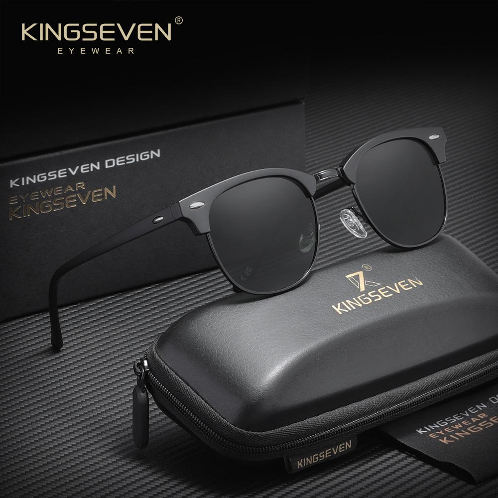 

KINGSEVEN Роскошные Повседневные Солнцезащитные Очки Большой Рамки Женские Солнцезащитные Модные Поляризационные UV400 Очки Для Улицы Вождения Сплавные Очки черный серый