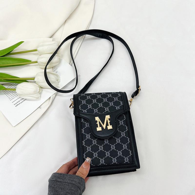 Trendy Fashionable Minimalist Mobile Bag Stylish Casual Shoulder Crossbody Purse чёрный