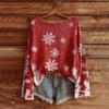 Women's Fashion Long Sleeve Christmas Snowman Snowflake Print Jacket Cardigan