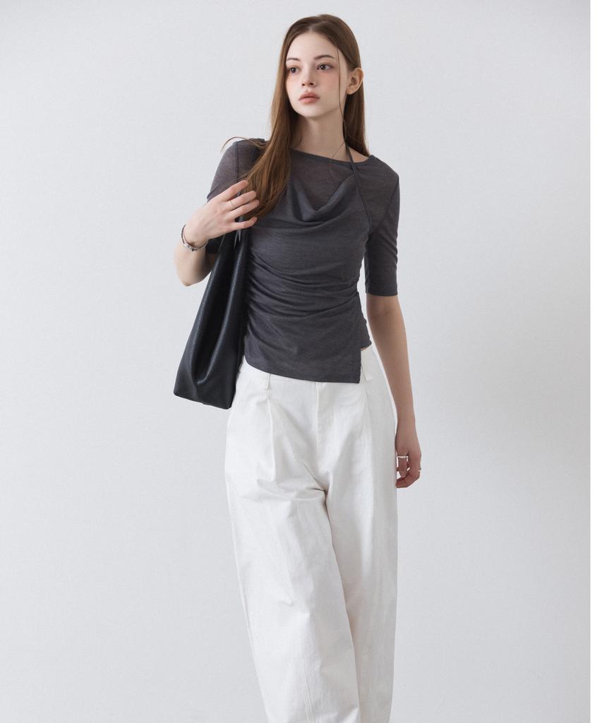 MIXXO Balloon Fit Single-Pleat Cotton Pants Re Tcg34Ss_Miwtcg51Qs