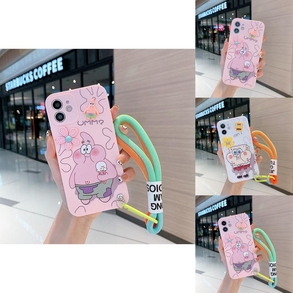 Cute Spongebob Iphone Case For 13/12/11 Pro Max And More High-quality Silicone Material For Strong Protection