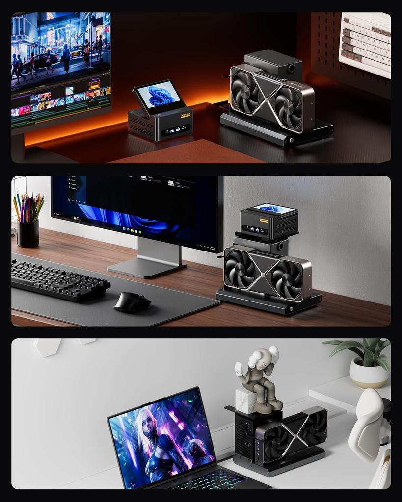 AOOSTAR EG02 Docking Station with Dual Thunderbolt 5 and OCuLink Interface Open Frame Power Supports Most Graphics Cards Dual Thunderbolt (PCIe 4.0